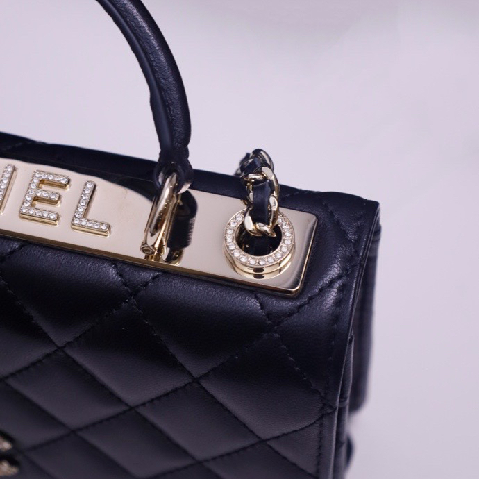 7 Chanel 25s handle with diamond embellishment
