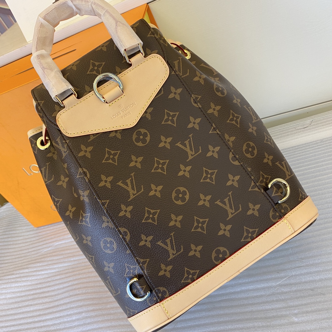 7 Louis Vuitton M11198 Monogram Canvas: This Montsouris backpack is made of Monogram canvas.