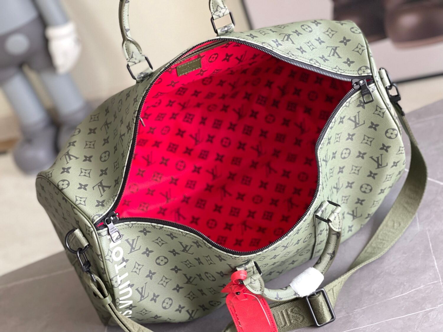 8 Louis Vuitton Keepall size 45 travel bag, style numbers 23962 and 23963, dyed in a pastel hue reminiscent of the rising sun.