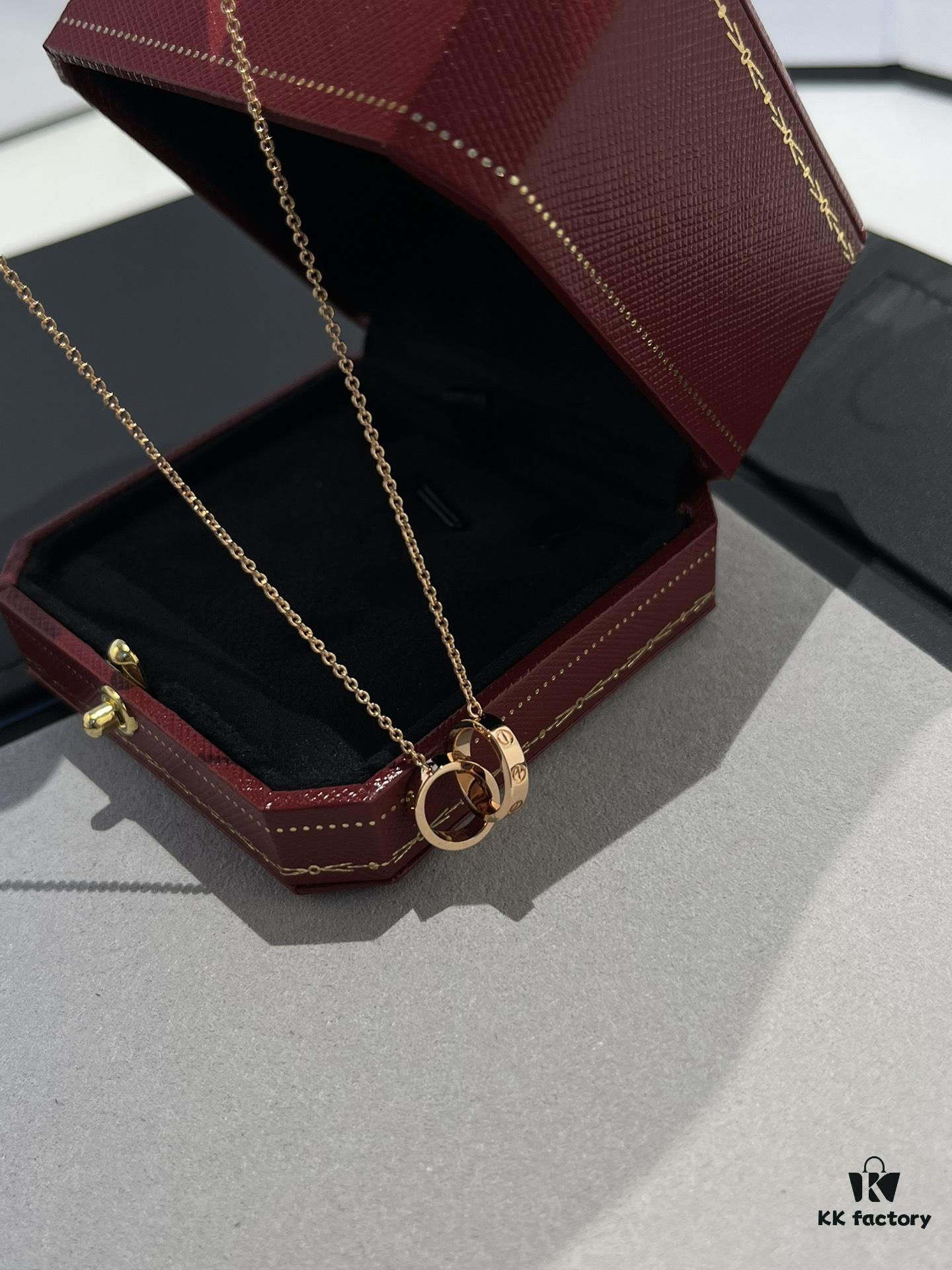 692fd4af99f2d84055c8a56d Cartier Classic Diamond-Free Double Ring Necklace, CNC Crafted